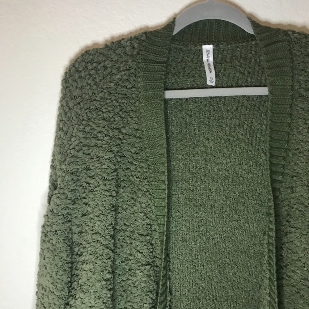 Olive Popcorn Cardigan Zenana Outfitters 3X BNWOT - Picture 5 of 8